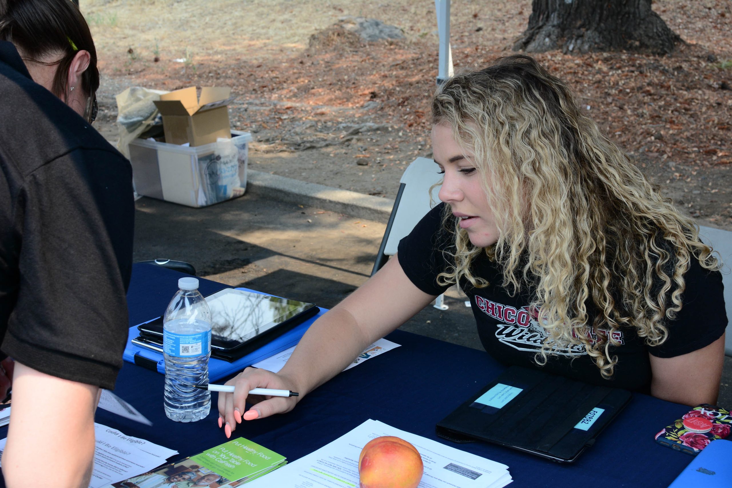 A student getting help with money for food at California State University Chico.